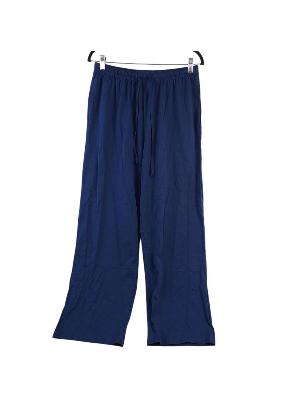 NEW Easy Essentials Women's Navy Blue Cotton Drawstring Wide-Leg Pants Sz XLP